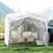 White 10x10 Pop Up Outdoor Canopy Tent with Sidewalls and Mesh Netting for Backyard BBQs